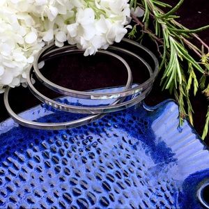 Abalone bangles, set of three